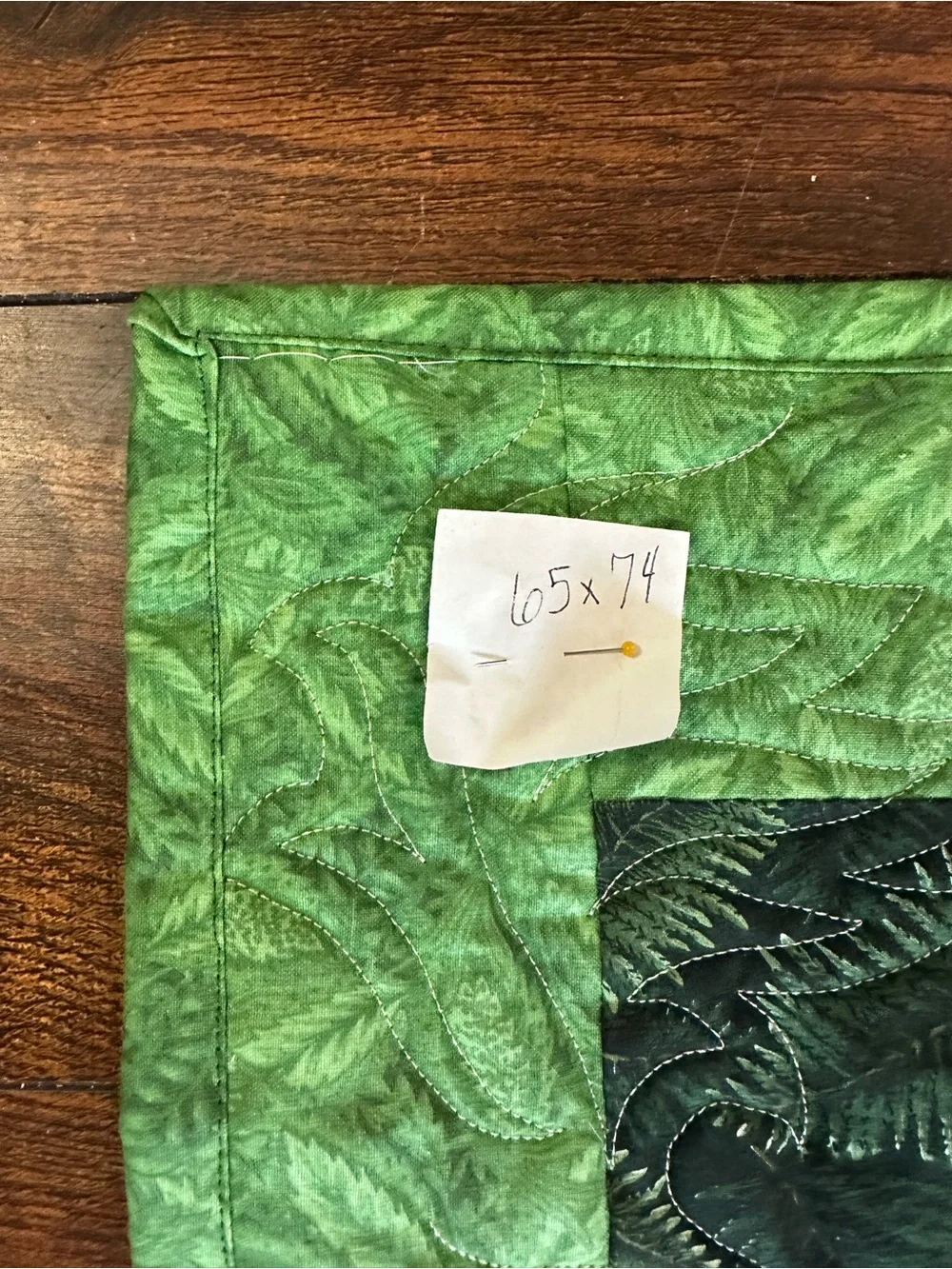 Handmade Green Patchwork Quilted Throw Blanket